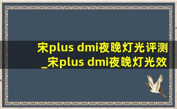 宋plus dmi夜晚灯光评测_宋plus dmi夜晚灯光效果